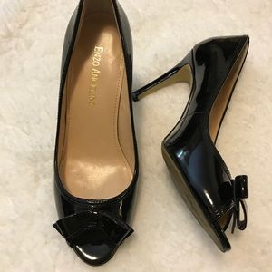 Enzo Angiolini. Black Peep Toe Shoes.  Size 6.